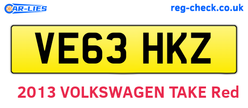 VE63HKZ are the vehicle registration plates.
