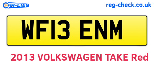 WF13ENM are the vehicle registration plates.