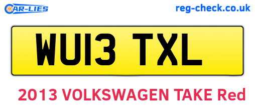 WU13TXL are the vehicle registration plates.