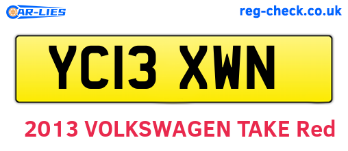 YC13XWN are the vehicle registration plates.