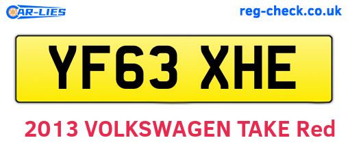 YF63XHE are the vehicle registration plates.