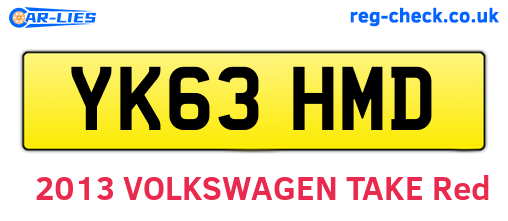 YK63HMD are the vehicle registration plates.