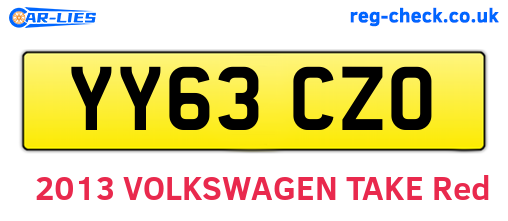 YY63CZO are the vehicle registration plates.
