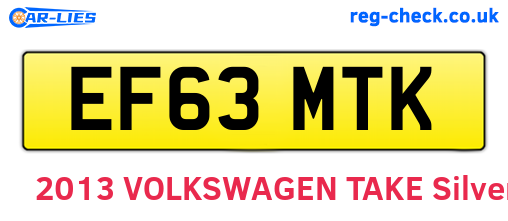 EF63MTK are the vehicle registration plates.