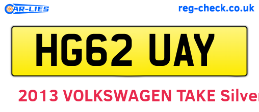 HG62UAY are the vehicle registration plates.