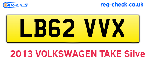 LB62VVX are the vehicle registration plates.