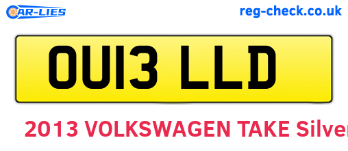 OU13LLD are the vehicle registration plates.
