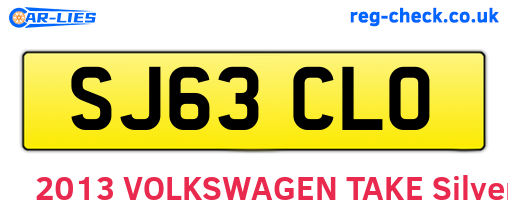 SJ63CLO are the vehicle registration plates.