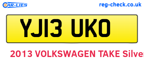 YJ13UKO are the vehicle registration plates.