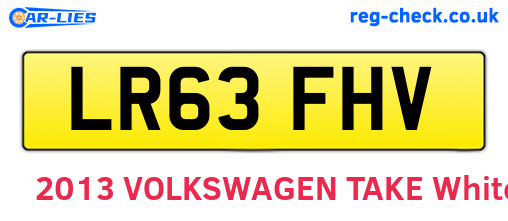 LR63FHV are the vehicle registration plates.