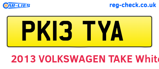 PK13TYA are the vehicle registration plates.