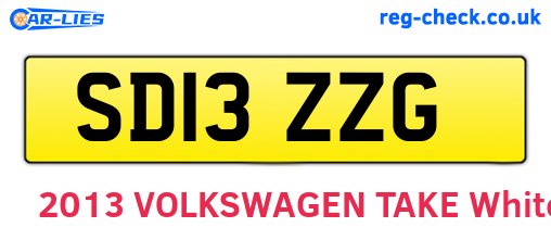 SD13ZZG are the vehicle registration plates.