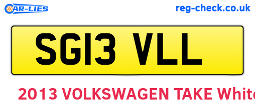 SG13VLL are the vehicle registration plates.