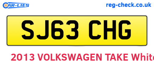 SJ63CHG are the vehicle registration plates.