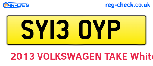 SY13OYP are the vehicle registration plates.