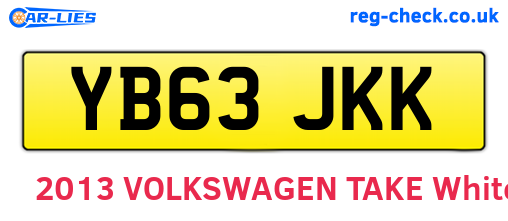 YB63JKK are the vehicle registration plates.