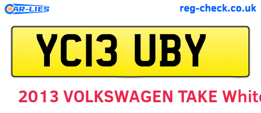 YC13UBY are the vehicle registration plates.