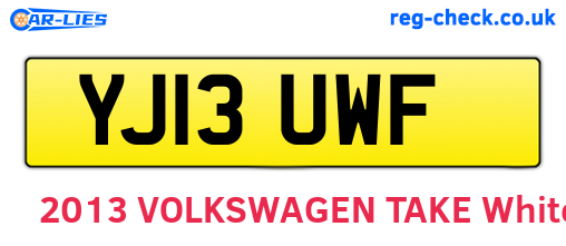 YJ13UWF are the vehicle registration plates.