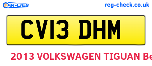CV13DHM are the vehicle registration plates.