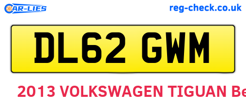 DL62GWM are the vehicle registration plates.