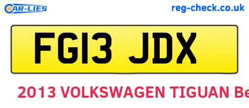 FG13JDX are the vehicle registration plates.