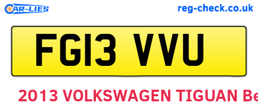FG13VVU are the vehicle registration plates.