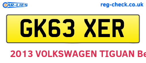 GK63XER are the vehicle registration plates.
