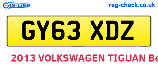 GY63XDZ are the vehicle registration plates.