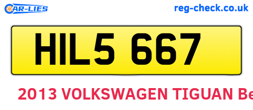 HIL5667 are the vehicle registration plates.