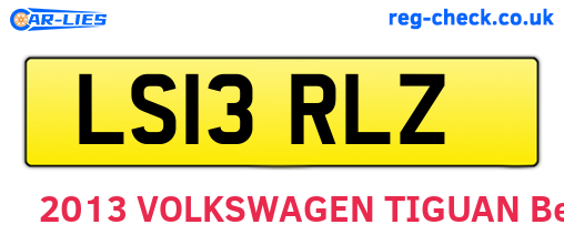 LS13RLZ are the vehicle registration plates.