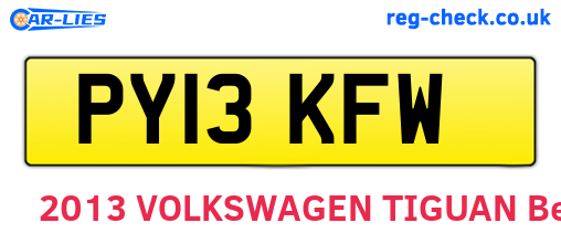PY13KFW are the vehicle registration plates.