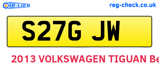 S27GJW are the vehicle registration plates.