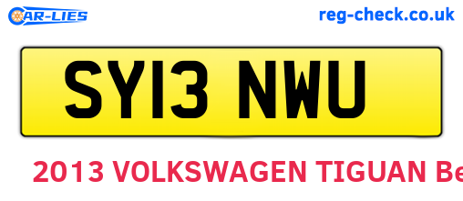 SY13NWU are the vehicle registration plates.