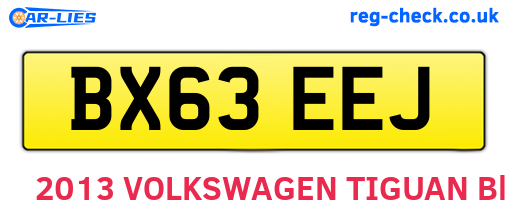 BX63EEJ are the vehicle registration plates.