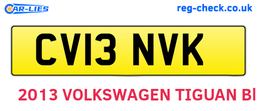 CV13NVK are the vehicle registration plates.