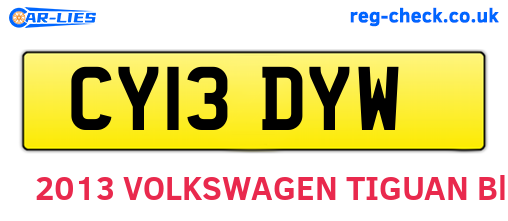 CY13DYW are the vehicle registration plates.
