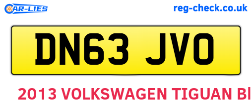 DN63JVO are the vehicle registration plates.