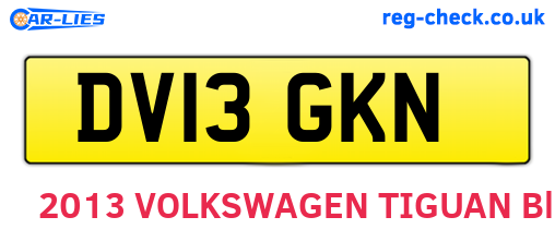 DV13GKN are the vehicle registration plates.