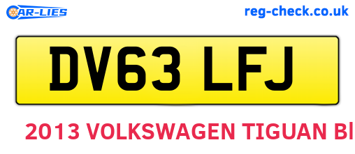 DV63LFJ are the vehicle registration plates.