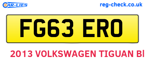 FG63ERO are the vehicle registration plates.
