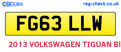 FG63LLW are the vehicle registration plates.