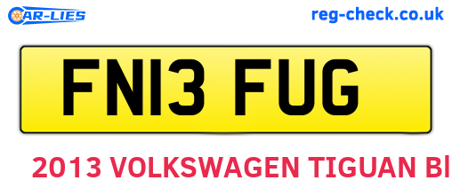 FN13FUG are the vehicle registration plates.