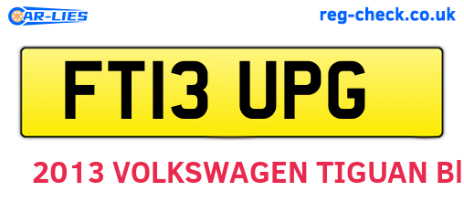 FT13UPG are the vehicle registration plates.