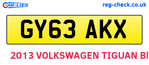 GY63AKX are the vehicle registration plates.