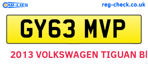 GY63MVP are the vehicle registration plates.