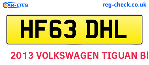 HF63DHL are the vehicle registration plates.