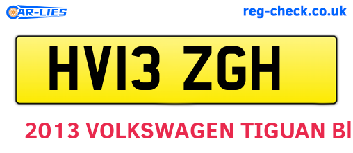 HV13ZGH are the vehicle registration plates.