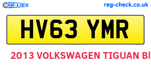 HV63YMR are the vehicle registration plates.