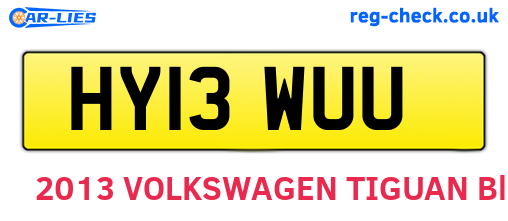 HY13WUU are the vehicle registration plates.