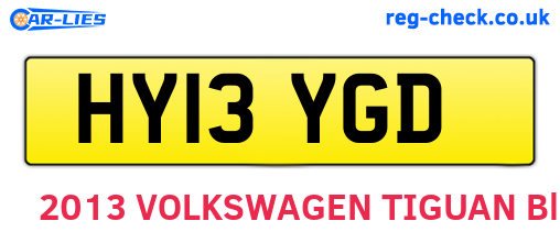 HY13YGD are the vehicle registration plates.